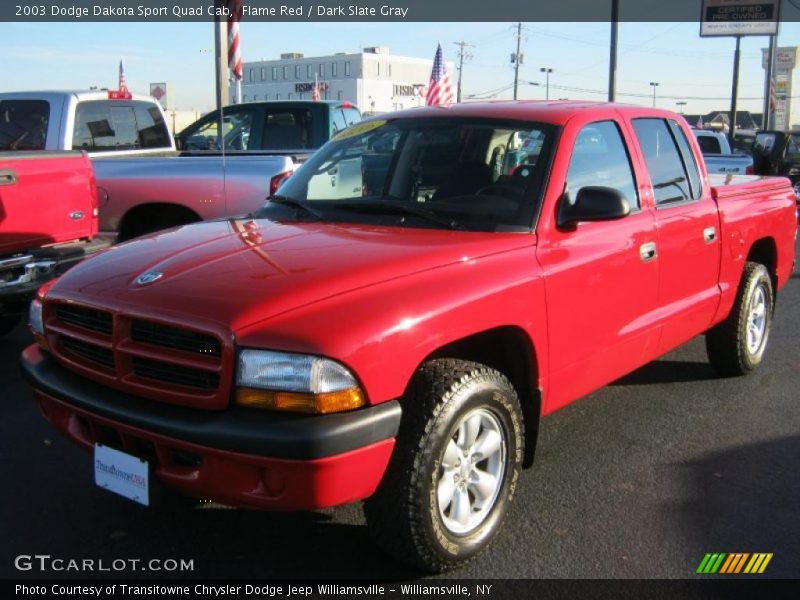 Flame Red / Dark Slate Gray 2003 Dodge Dakota Sport Quad Cab