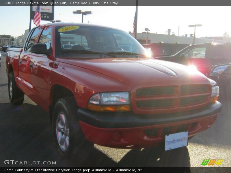 Flame Red / Dark Slate Gray 2003 Dodge Dakota Sport Quad Cab