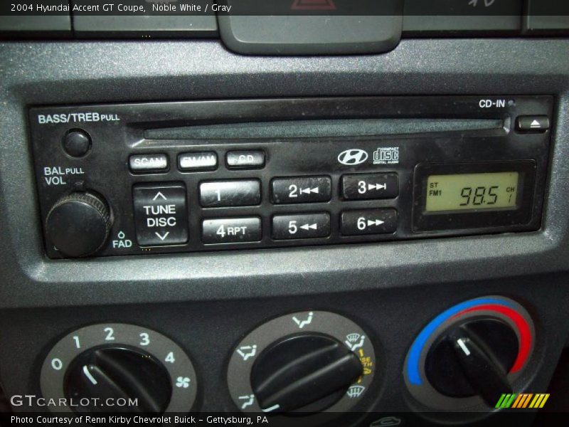 Controls of 2004 Accent GT Coupe