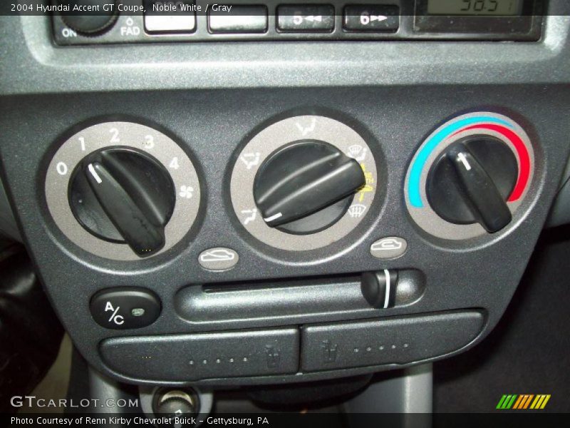 Controls of 2004 Accent GT Coupe