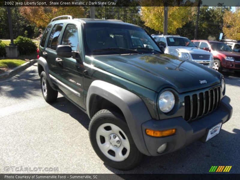 Shale Green Metallic / Dark Slate Gray 2002 Jeep Liberty Sport
