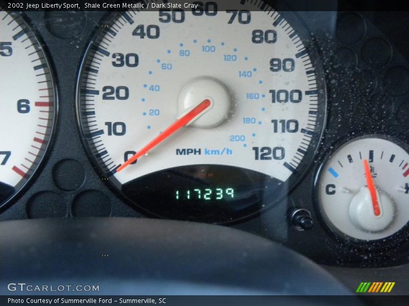 Shale Green Metallic / Dark Slate Gray 2002 Jeep Liberty Sport