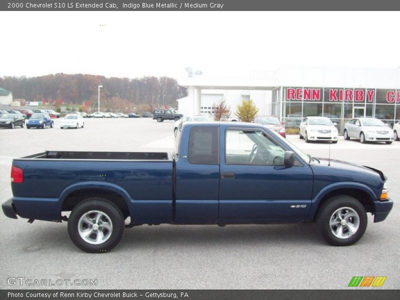 Indigo Blue Metallic / Medium Gray 2000 Chevrolet S10 LS Extended Cab