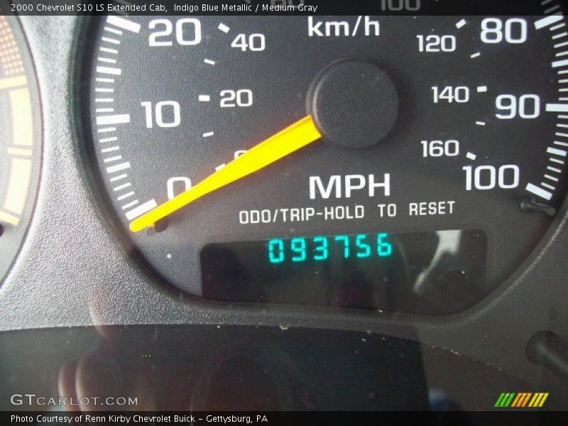 Indigo Blue Metallic / Medium Gray 2000 Chevrolet S10 LS Extended Cab