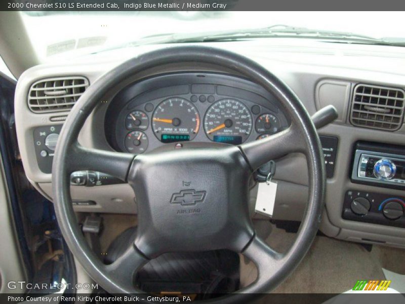 Indigo Blue Metallic / Medium Gray 2000 Chevrolet S10 LS Extended Cab