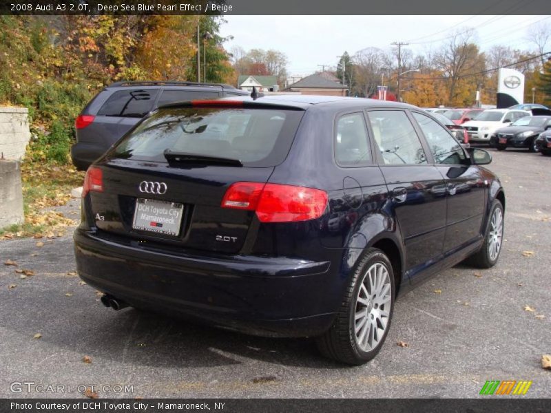 Deep Sea Blue Pearl Effect / Beige 2008 Audi A3 2.0T