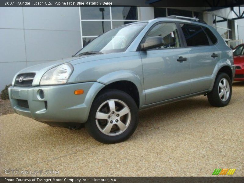 Alpine Frost Blue Metallic / Beige 2007 Hyundai Tucson GLS