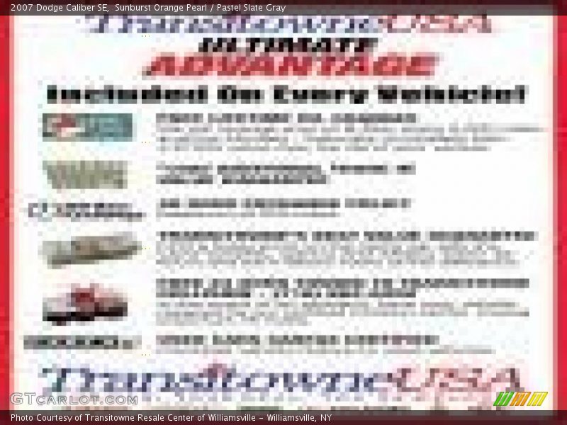 Sunburst Orange Pearl / Pastel Slate Gray 2007 Dodge Caliber SE