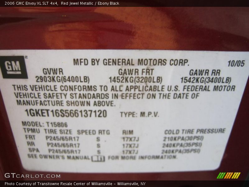 Red Jewel Metallic / Ebony Black 2006 GMC Envoy XL SLT 4x4