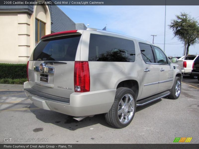 Gold Mist / Cocoa/Light Cashmere 2008 Cadillac Escalade ESV AWD