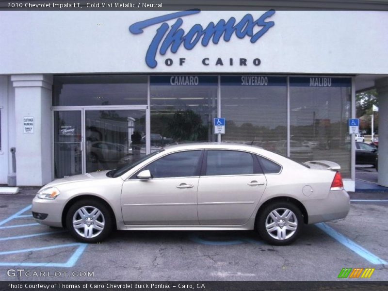 Gold Mist Metallic / Neutral 2010 Chevrolet Impala LT