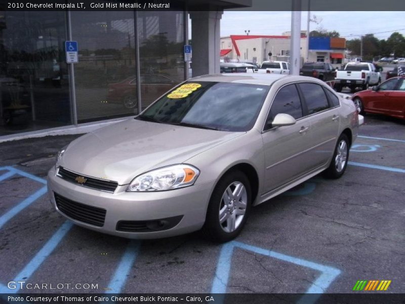 Gold Mist Metallic / Neutral 2010 Chevrolet Impala LT