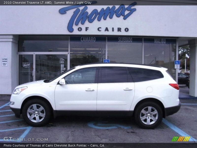 Summit White / Light Gray 2010 Chevrolet Traverse LT AWD