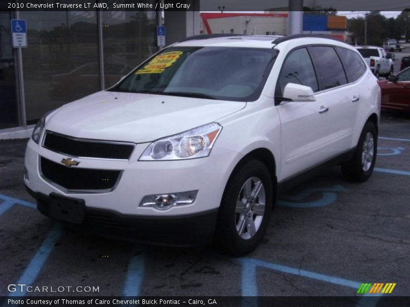 Summit White / Light Gray 2010 Chevrolet Traverse LT AWD
