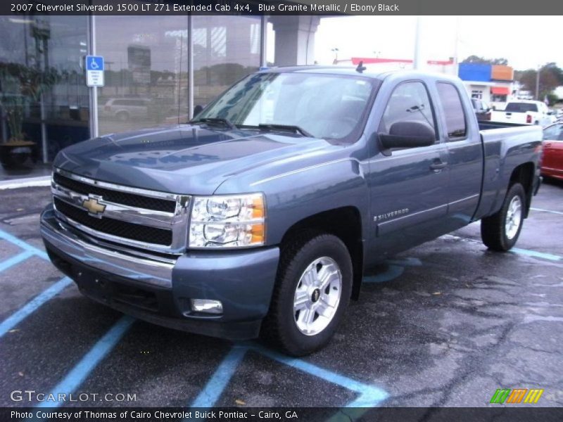 Blue Granite Metallic / Ebony Black 2007 Chevrolet Silverado 1500 LT Z71 Extended Cab 4x4