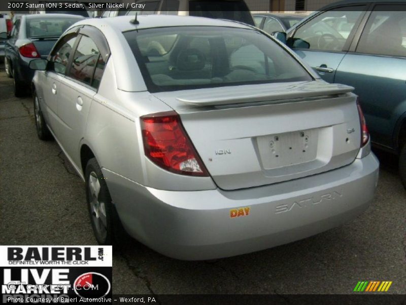 Silver Nickel / Gray 2007 Saturn ION 3 Sedan