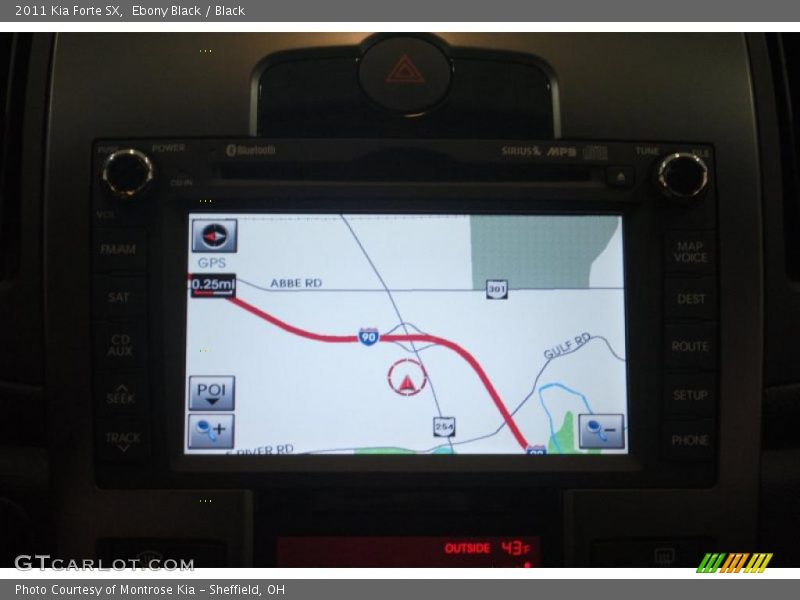 Navigation of 2011 Forte SX