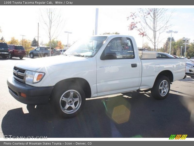 White / Gray 1998 Toyota Tacoma Regular Cab