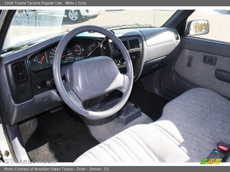 White / Gray 1998 Toyota Tacoma Regular Cab