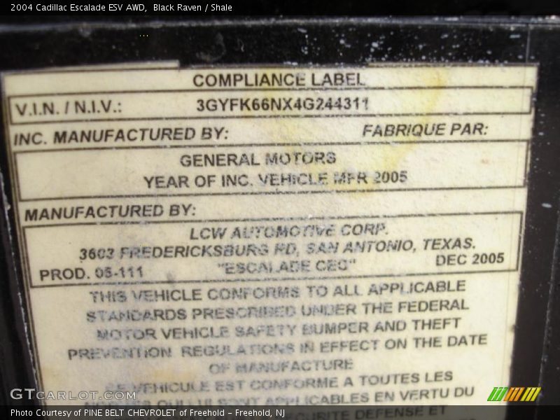 Black Raven / Shale 2004 Cadillac Escalade ESV AWD