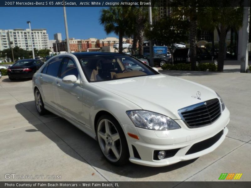 Arctic White / designo Armagnac Brown 2007 Mercedes-Benz S 65 AMG Sedan