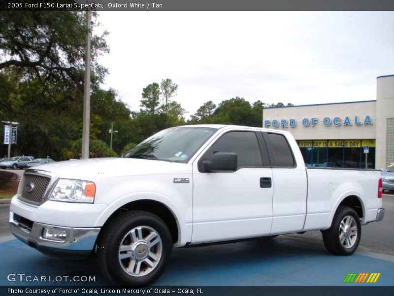 Oxford White / Tan 2005 Ford F150 Lariat SuperCab
