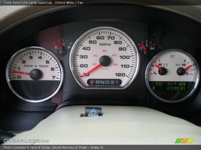 Oxford White / Tan 2005 Ford F150 Lariat SuperCab