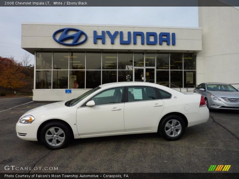 White / Ebony Black 2008 Chevrolet Impala LT