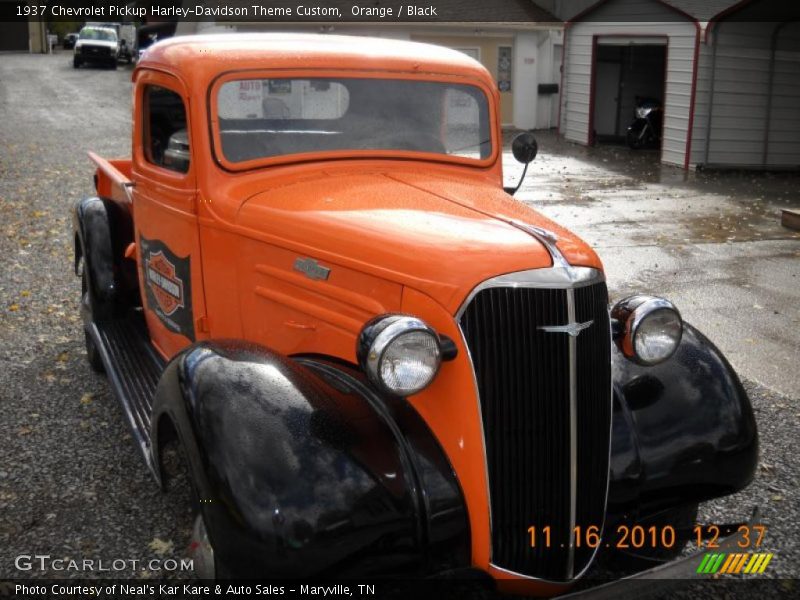 Orange / Black 1937 Chevrolet Pickup Harley-Davidson Theme Custom