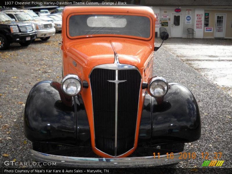 Orange / Black 1937 Chevrolet Pickup Harley-Davidson Theme Custom