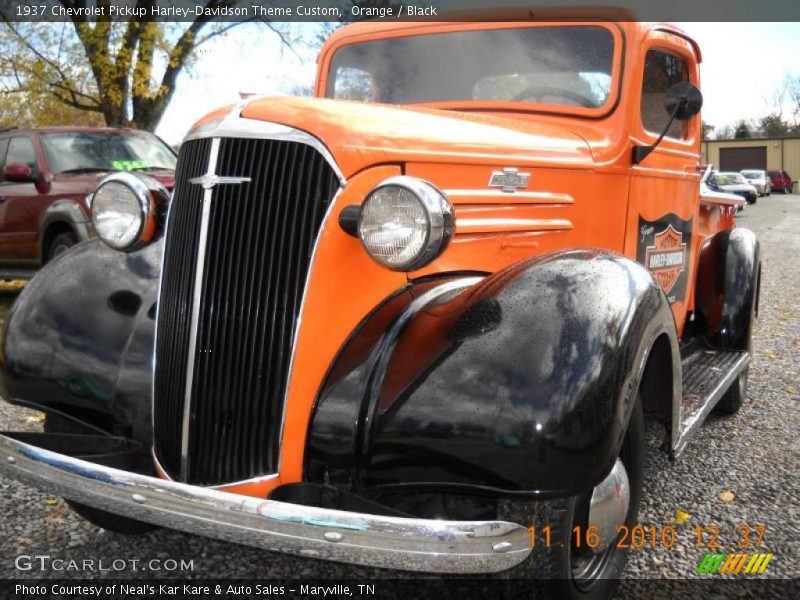 Orange / Black 1937 Chevrolet Pickup Harley-Davidson Theme Custom