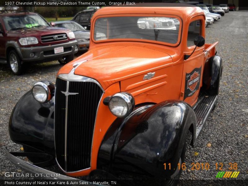 Orange / Black 1937 Chevrolet Pickup Harley-Davidson Theme Custom