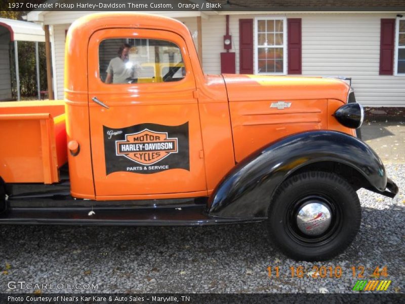 Orange / Black 1937 Chevrolet Pickup Harley-Davidson Theme Custom
