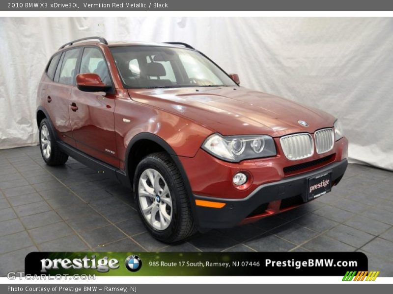 Vermilion Red Metallic / Black 2010 BMW X3 xDrive30i