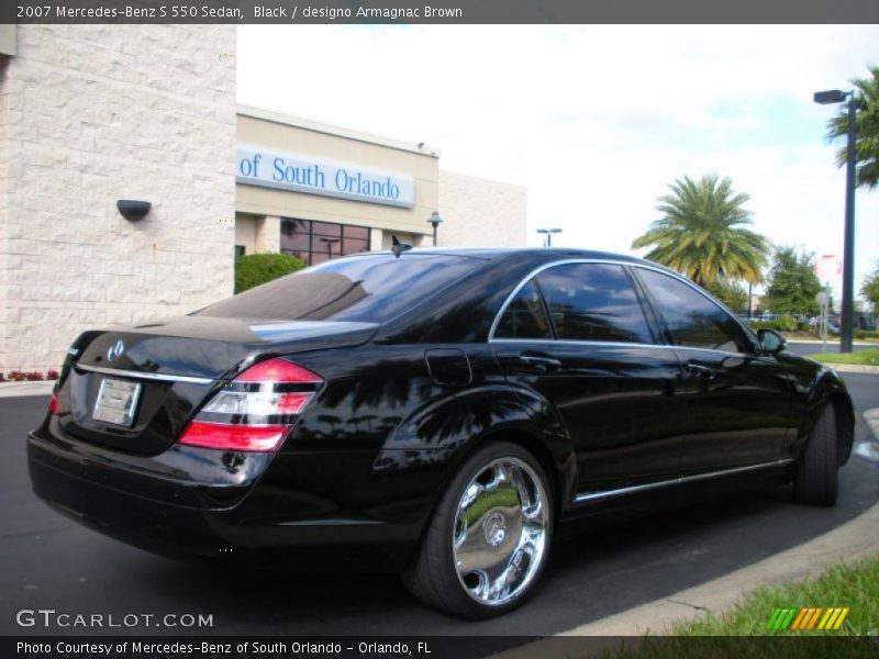 Black / designo Armagnac Brown 2007 Mercedes-Benz S 550 Sedan