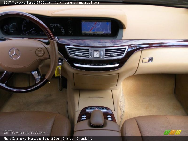 Black / designo Armagnac Brown 2007 Mercedes-Benz S 550 Sedan