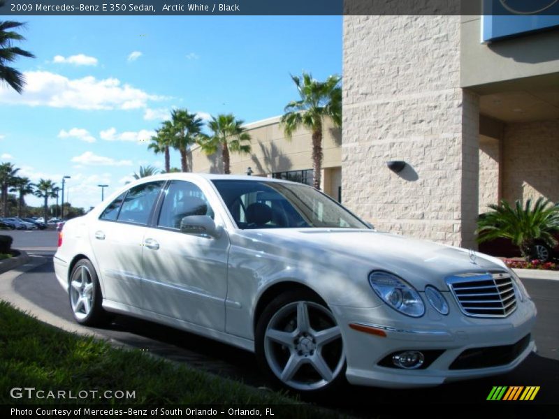 Arctic White / Black 2009 Mercedes-Benz E 350 Sedan