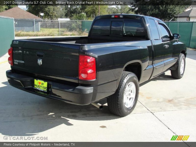 Brilliant Black Crystal Pearl / Medium Slate Gray 2007 Dodge Dakota SLT Club Cab