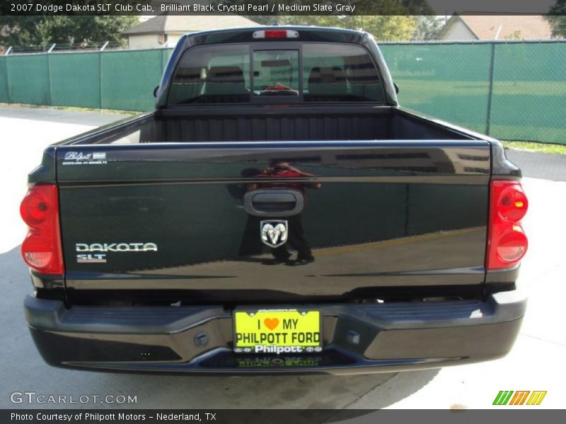 Brilliant Black Crystal Pearl / Medium Slate Gray 2007 Dodge Dakota SLT Club Cab