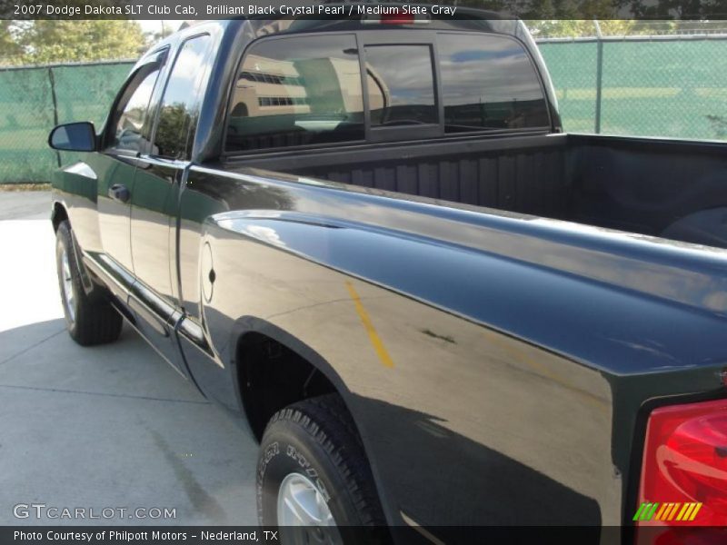 Brilliant Black Crystal Pearl / Medium Slate Gray 2007 Dodge Dakota SLT Club Cab