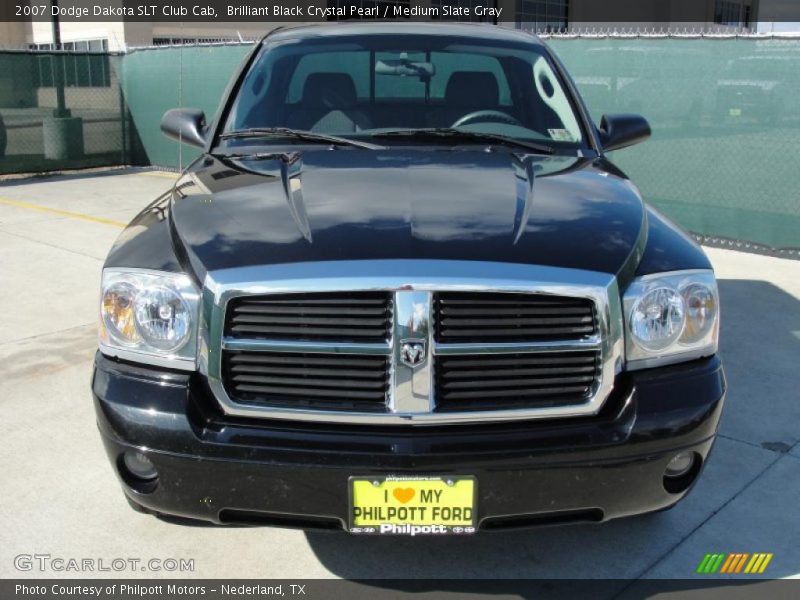 Brilliant Black Crystal Pearl / Medium Slate Gray 2007 Dodge Dakota SLT Club Cab
