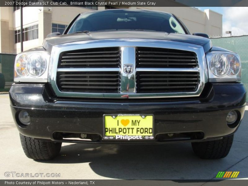 Brilliant Black Crystal Pearl / Medium Slate Gray 2007 Dodge Dakota SLT Club Cab