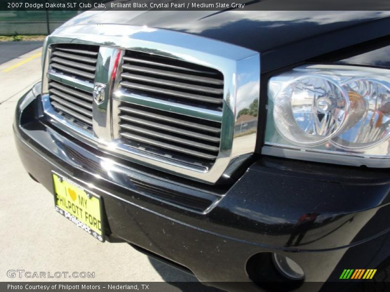 Brilliant Black Crystal Pearl / Medium Slate Gray 2007 Dodge Dakota SLT Club Cab