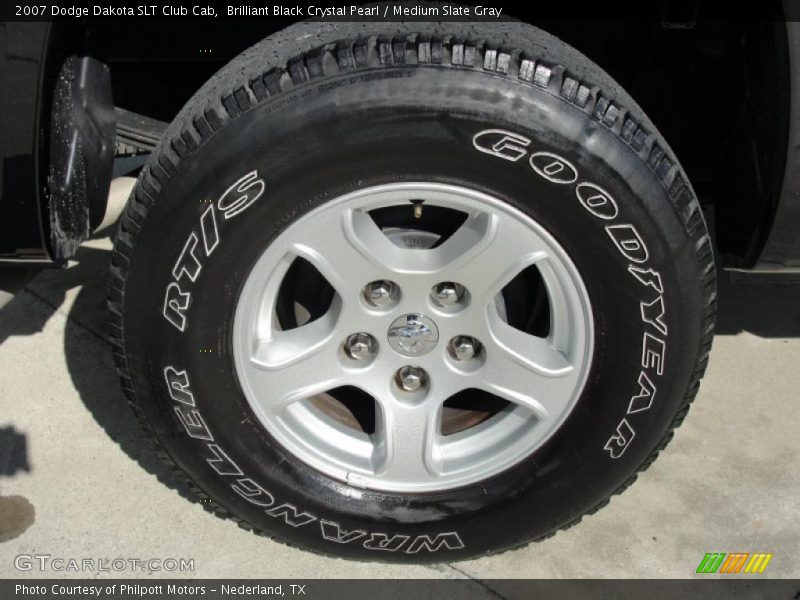 Brilliant Black Crystal Pearl / Medium Slate Gray 2007 Dodge Dakota SLT Club Cab
