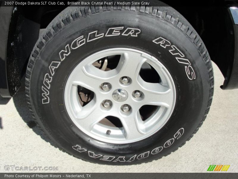 Brilliant Black Crystal Pearl / Medium Slate Gray 2007 Dodge Dakota SLT Club Cab