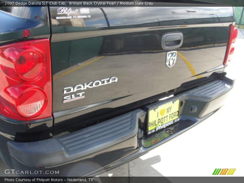 Brilliant Black Crystal Pearl / Medium Slate Gray 2007 Dodge Dakota SLT Club Cab