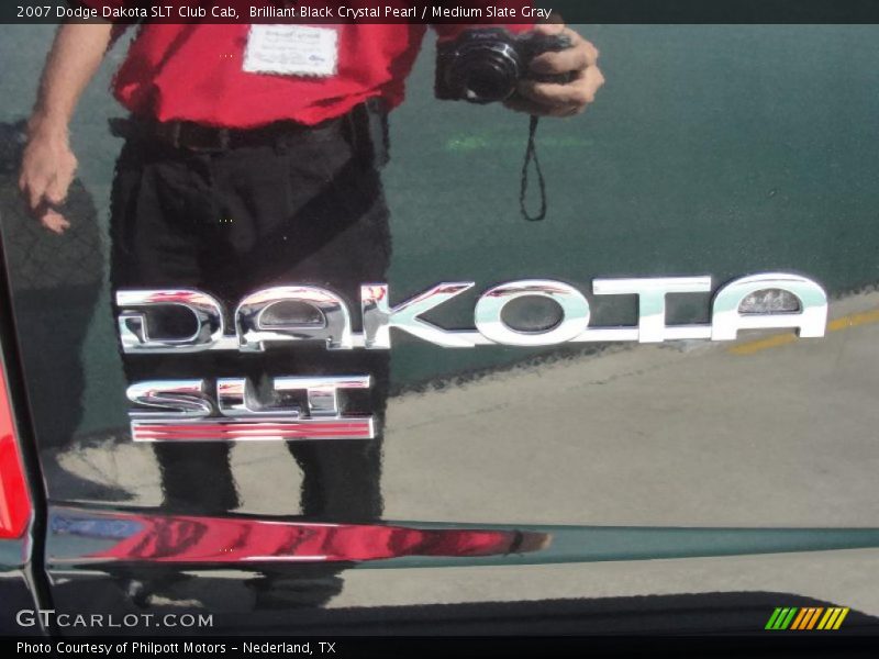 Brilliant Black Crystal Pearl / Medium Slate Gray 2007 Dodge Dakota SLT Club Cab