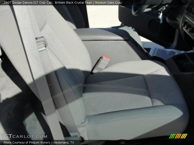 Brilliant Black Crystal Pearl / Medium Slate Gray 2007 Dodge Dakota SLT Club Cab
