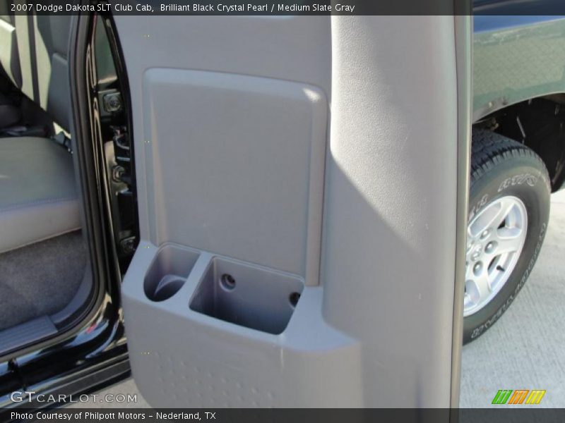 Brilliant Black Crystal Pearl / Medium Slate Gray 2007 Dodge Dakota SLT Club Cab