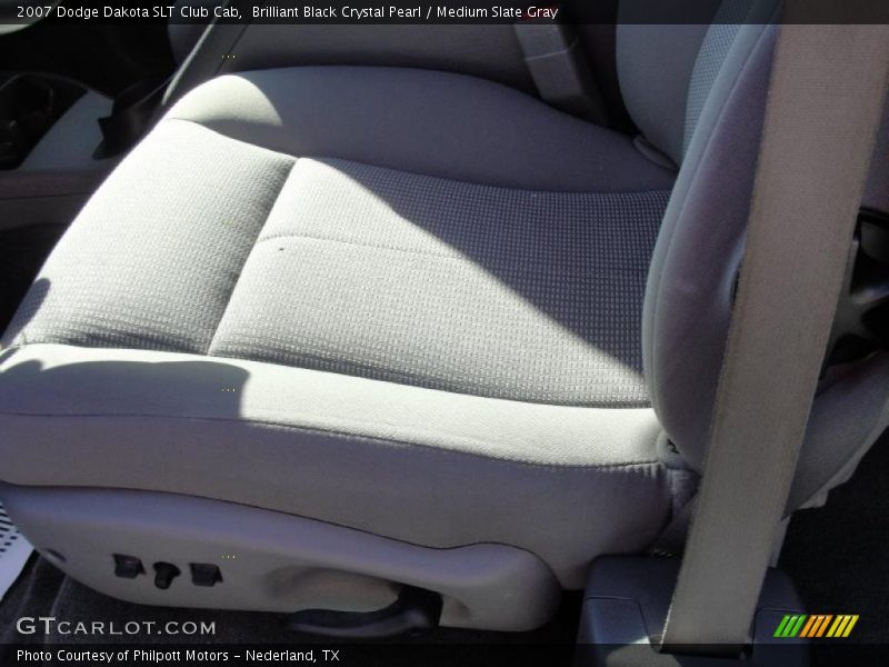 Brilliant Black Crystal Pearl / Medium Slate Gray 2007 Dodge Dakota SLT Club Cab